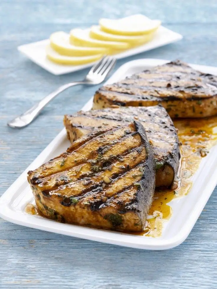 Grilled swordfish steak
